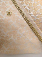 Off White Embroidery Satin Silk Handloom Banarasi Lehenga - Sacred Weaves