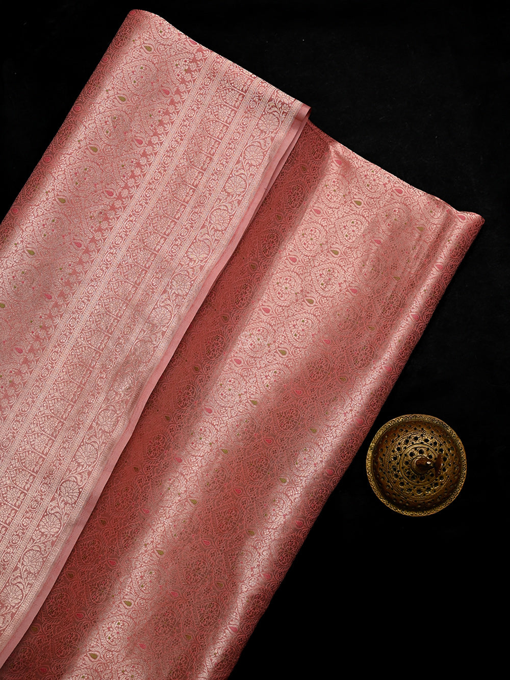 Pastel Pink Meenakari Silk Brocade Handloom Banarasi Saree - Sacred Weaves