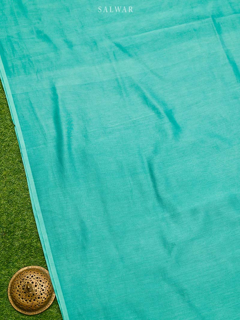 Green Cotton Silk Handloom Banarasi Suit