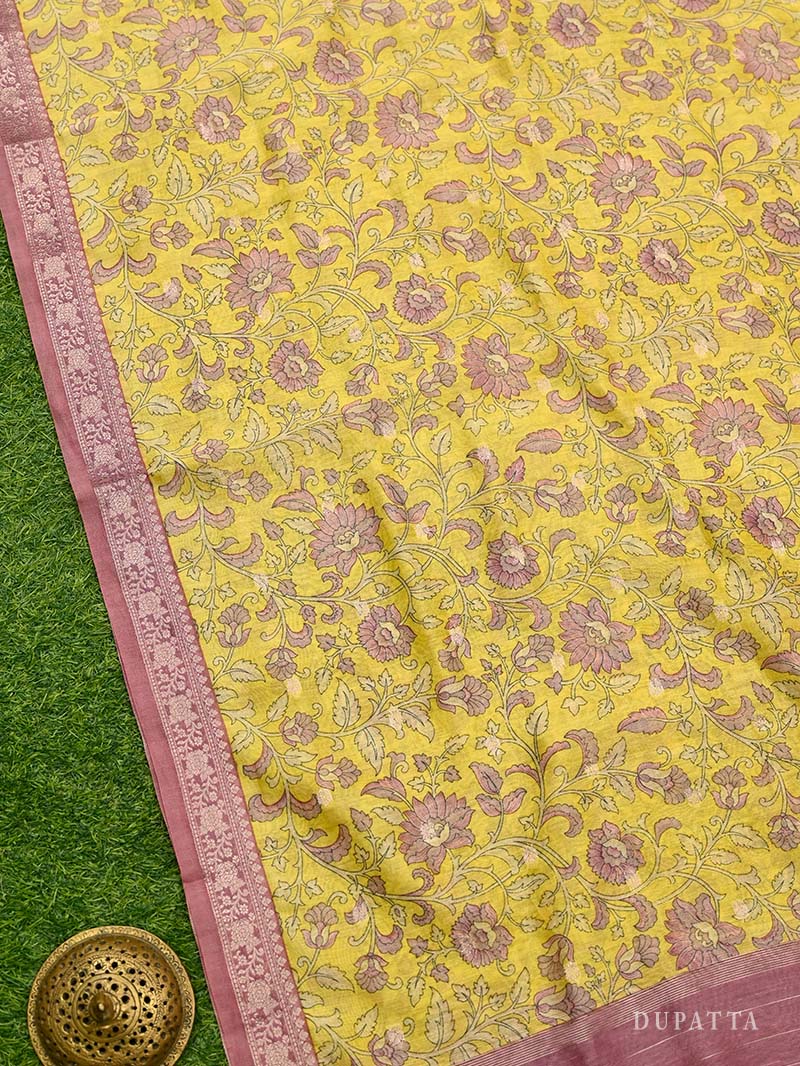 Onion Pink Cotton Silk Handloom Banarasi Suit