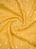 Mustard Meenakari Khaddi Georgette Handloom Banarasi Suit - Sacred Weaves