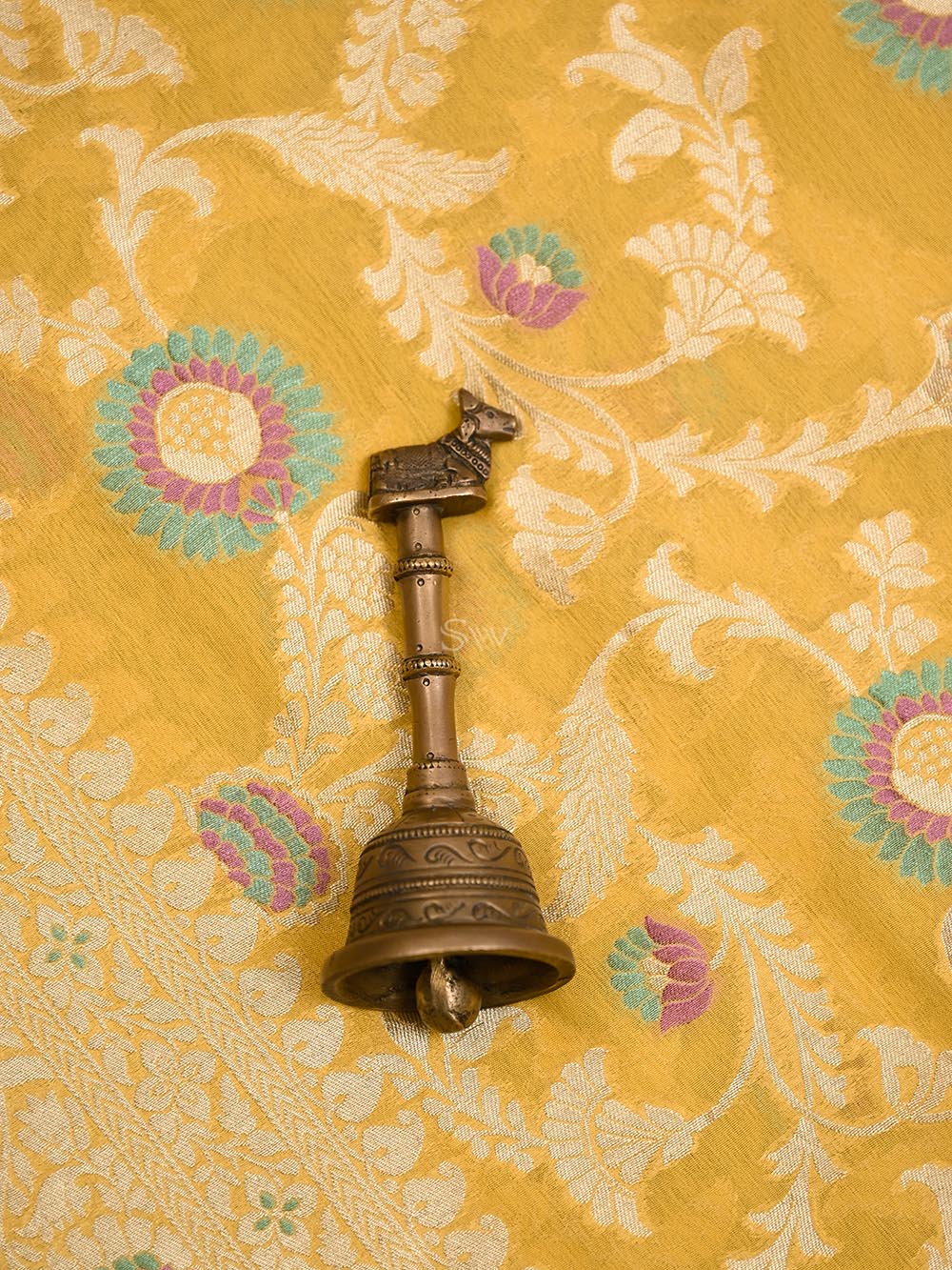 Mustard Meenakari Khaddi Georgette Handloom Banarasi Suit - Sacred Weaves