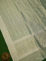 Pastel Green Tissue Silk Handloom Banarasi Lehenga - Sacred Weaves