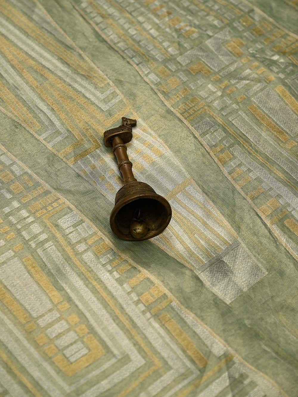 Pastel Green Tissue Silk Handloom Banarasi Lehenga