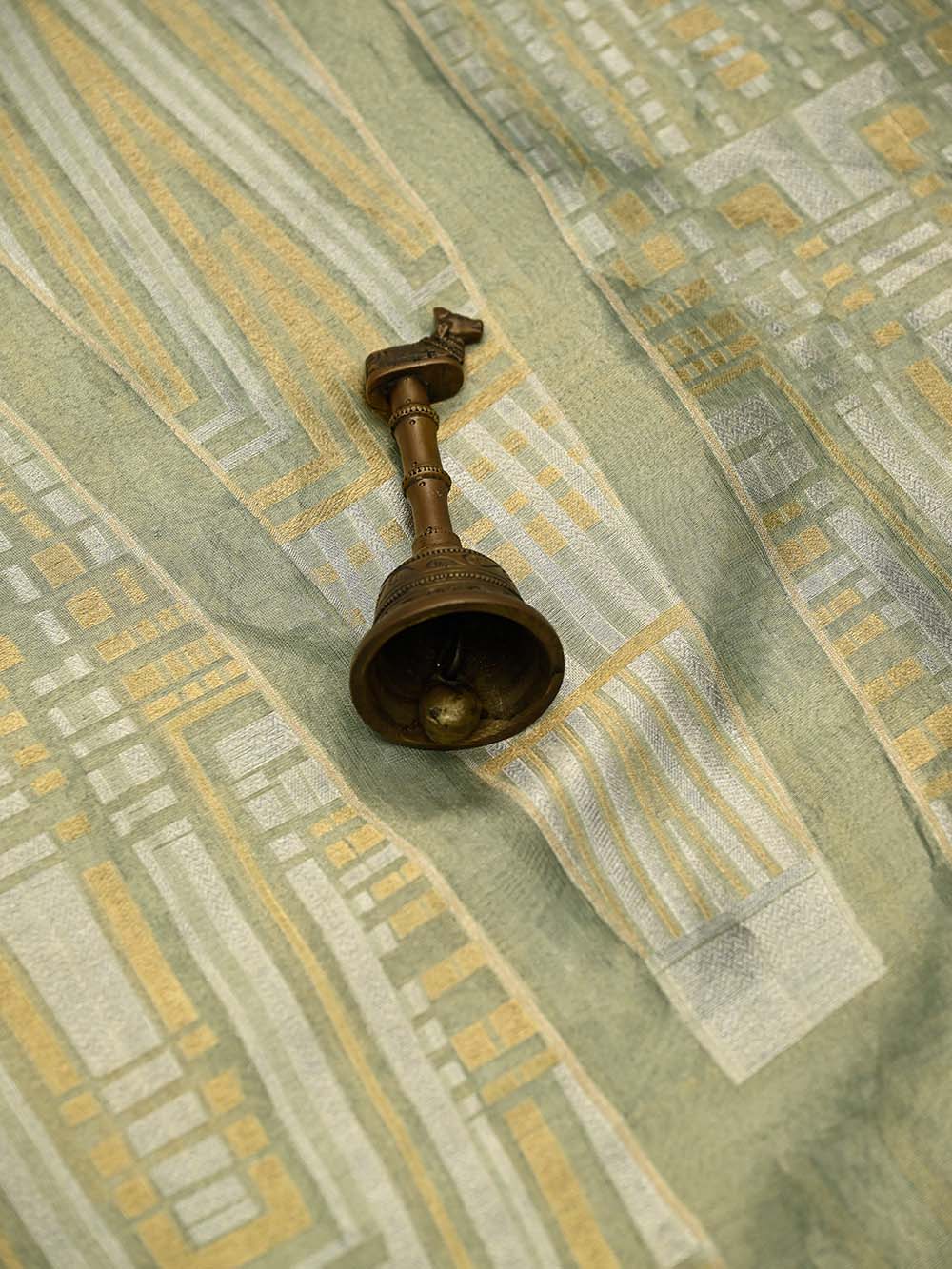 Pastel Green Tissue Silk Handloom Banarasi Lehenga