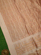 Peach Tissue Silk Handloom Banarasi Lehenga - Sacred Weaves