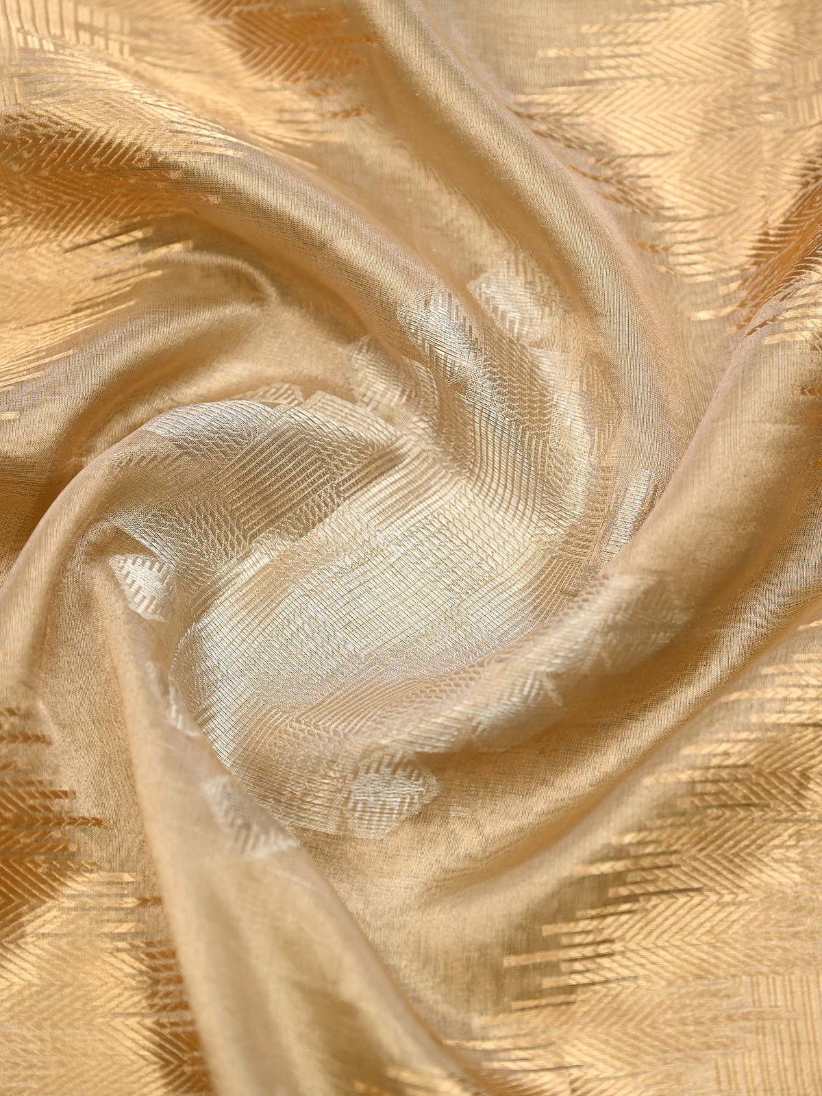 Golden Tissue Brocade Handloom Banarasi Dupatta - Sacred Weaves
