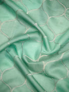 Teal Blue Booti Cotton Silk Handloom Banarasi Suit - Sacred Weaves