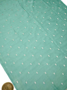 Teal Blue Booti Cotton Silk Handloom Banarasi Suit - Sacred Weaves