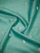 Teal Blue Booti Cotton Silk Handloom Banarasi Suit - Sacred Weaves
