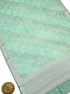 Teal Blue Booti Cotton Silk Handloom Banarasi Suit - Sacred Weaves
