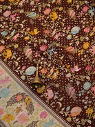 Dark Brown Meenakari Bandhani Silk Handloom Banarasi Saree - Sacred Weaves