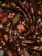 Dark Brown Meenakari Bandhani Silk Handloom Banarasi Saree - Sacred Weaves