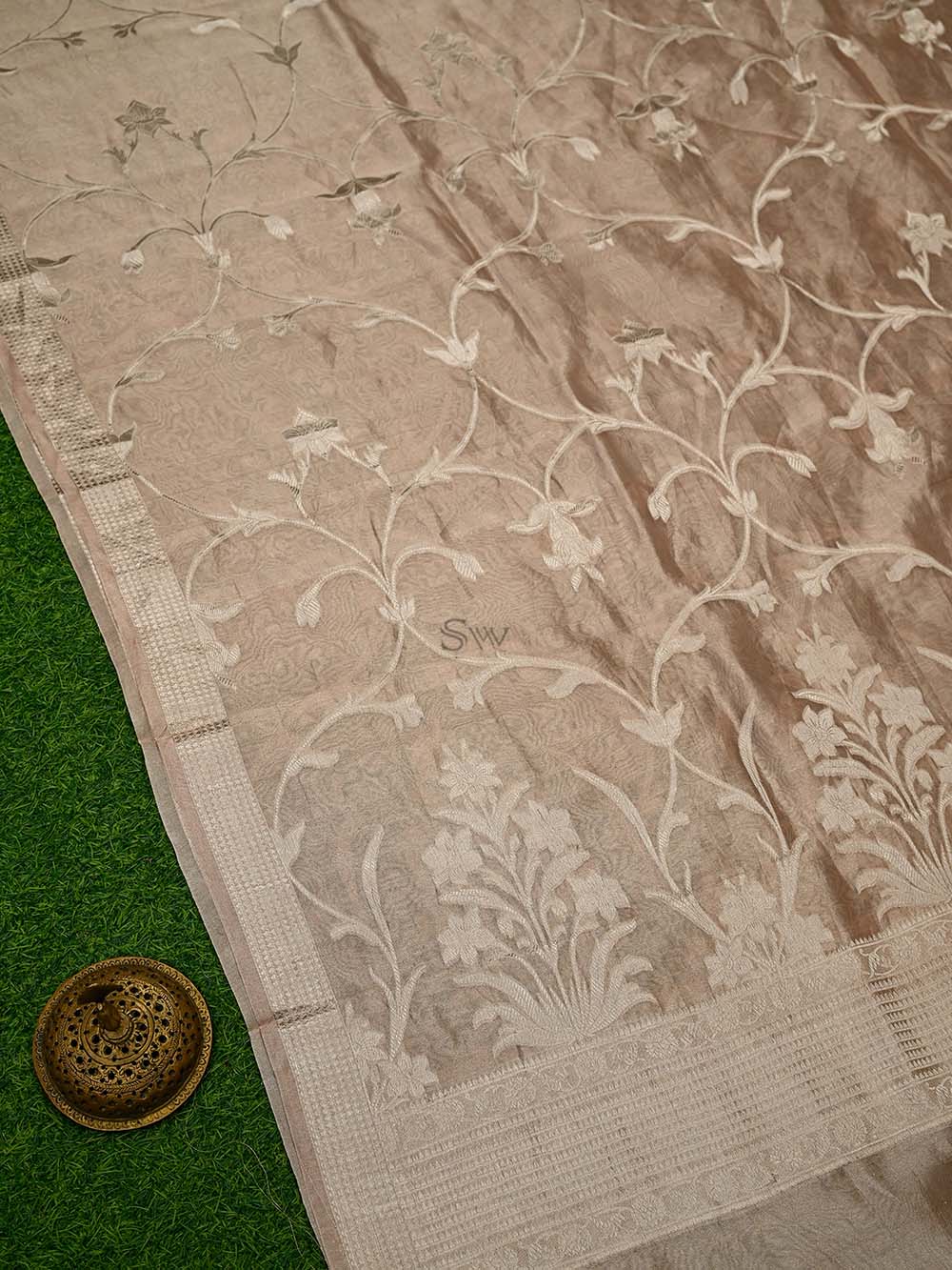 Pastel Pink Tissue Silk Handloom Banarasi Lehenga