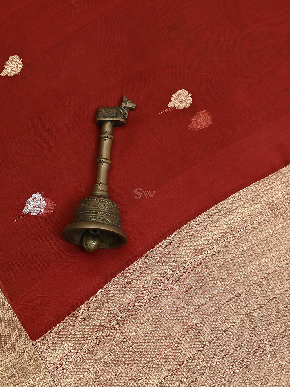 Red Sona Rupa Organza Handloom Banarasi Saree - Sacred Weaves