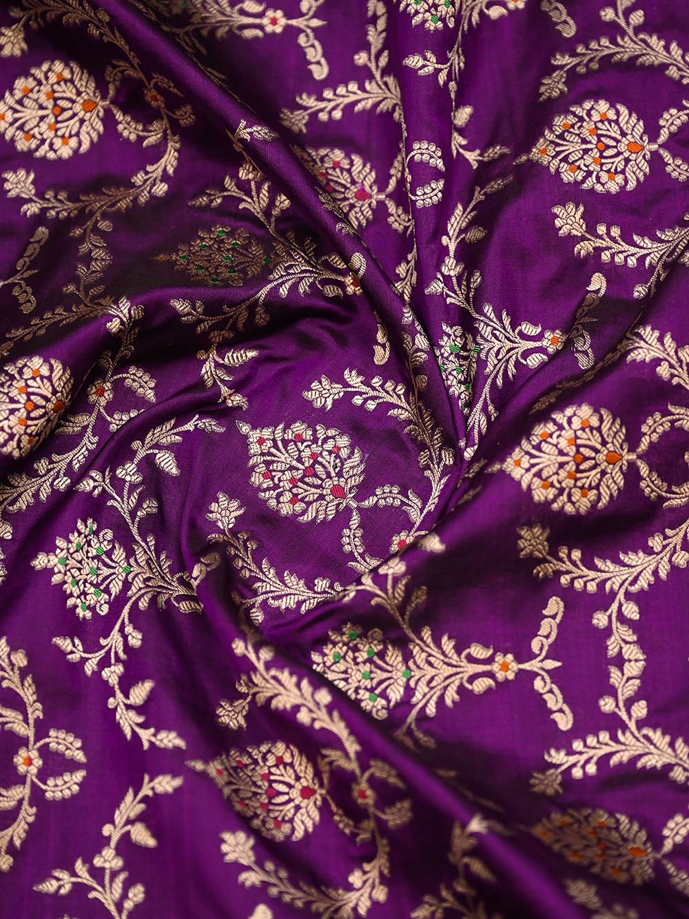 Purple Meenakari Katan Silk Handloom Banarasi Suit