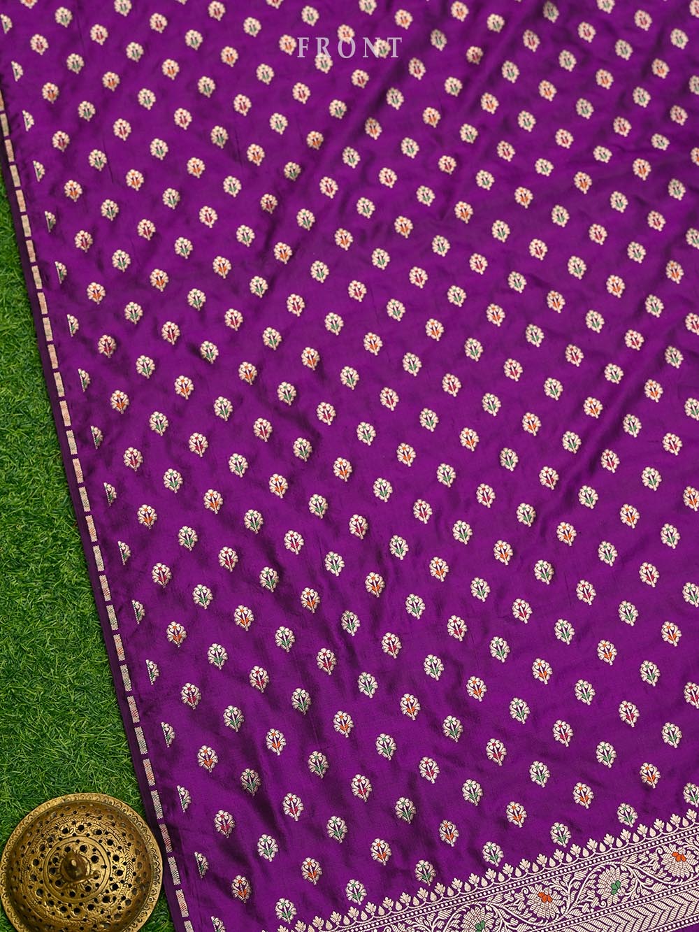 Purple Meenakari Katan Silk Handloom Banarasi Suit