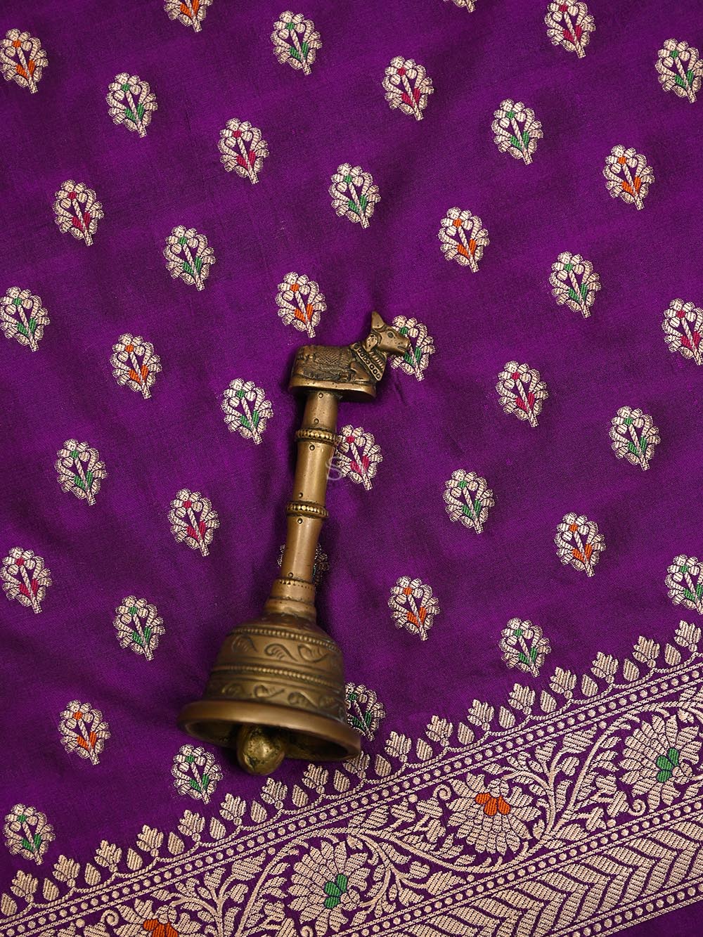 Purple Meenakari Katan Silk Handloom Banarasi Suit