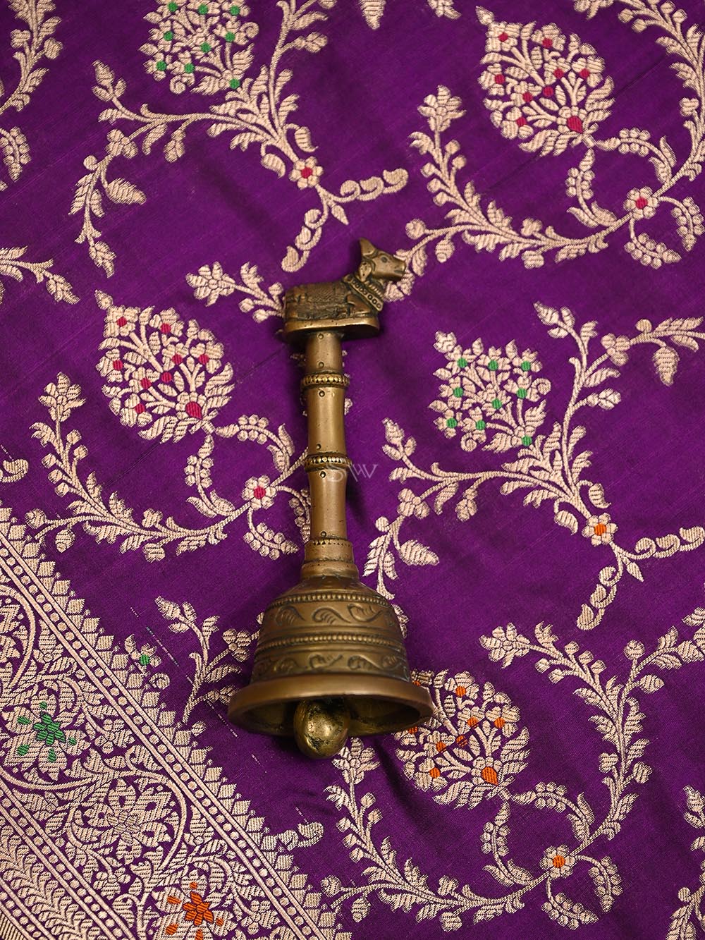 Purple Meenakari Katan Silk Handloom Banarasi Suit