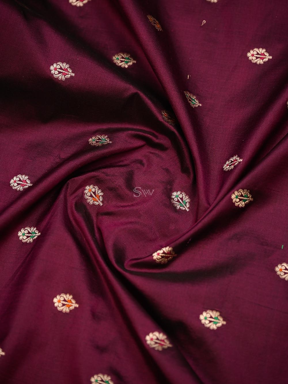 Wine Meenakari Katan Silk Handloom Banarasi Suit