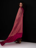 Dusky Pink Jaal Crepe Silk Handloom Banarasi Saree - Sacred Weaves