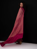 Dusky Pink Jaal Crepe Silk Handloom Banarasi Saree - Sacred Weaves