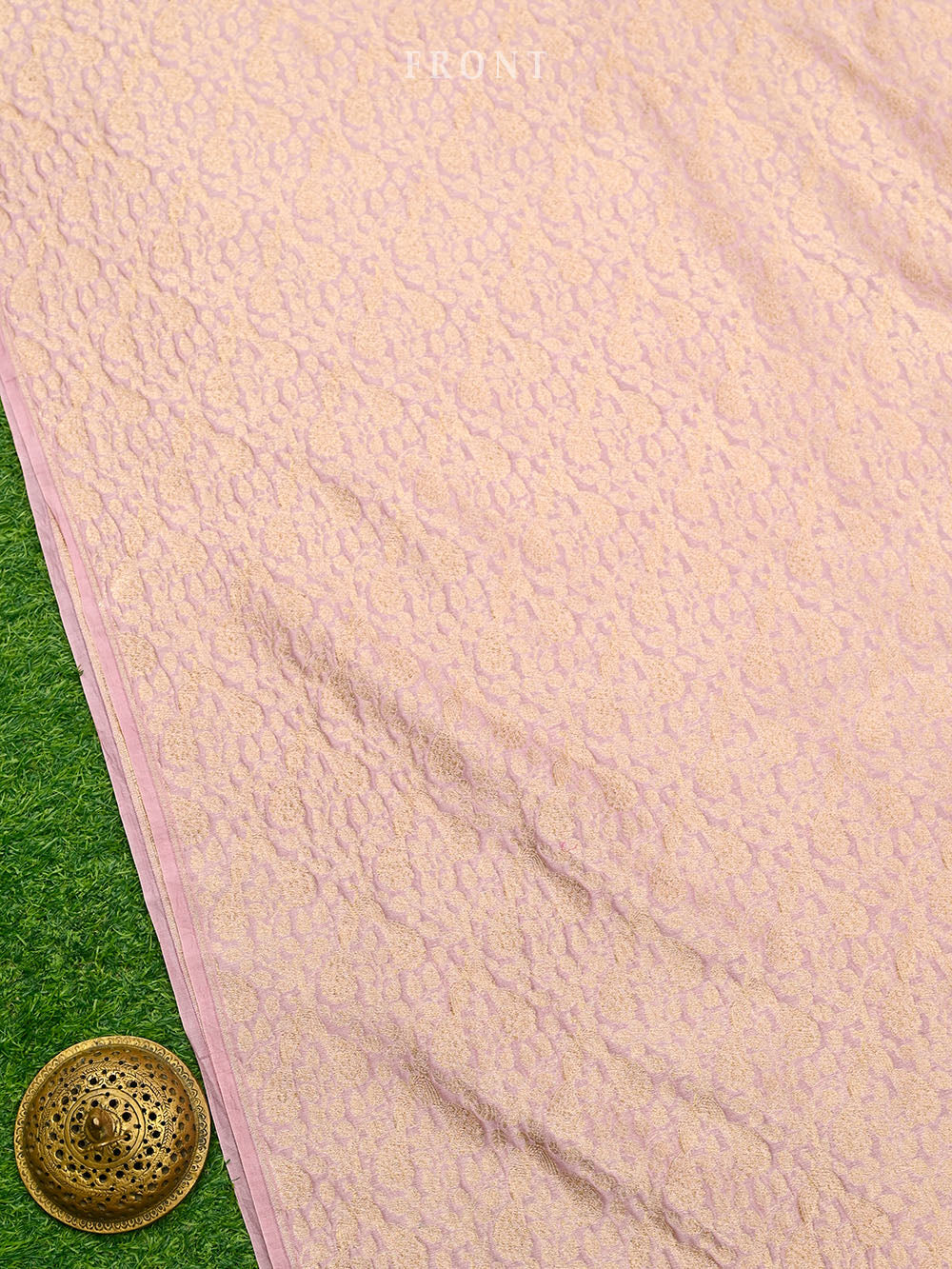 Pastel Purple Brocade Cotton Silk Handloom Banarasi Suit - Gift Box - Sacred Weaves