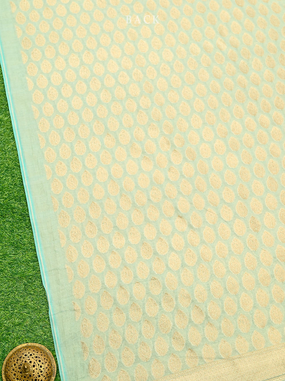 Pastel Green Booti Cotton Tissue Silk Handloom Banarasi Suit -  wrong pricing