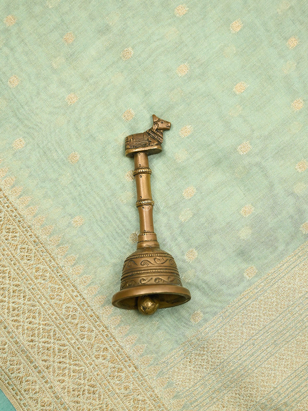 Pastel Green Booti Cotton Tissue Silk Handloom Banarasi Suit -  wrong pricing
