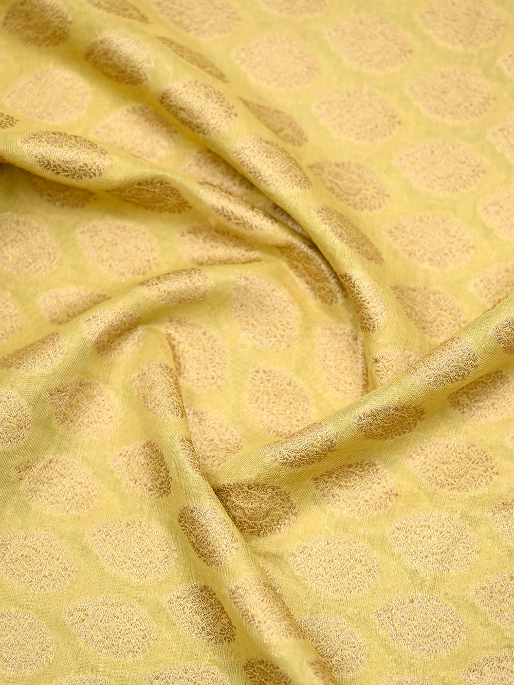 Yellow Booti Cotton Tissue Silk Handloom Banarasi Suit - wrong pricing