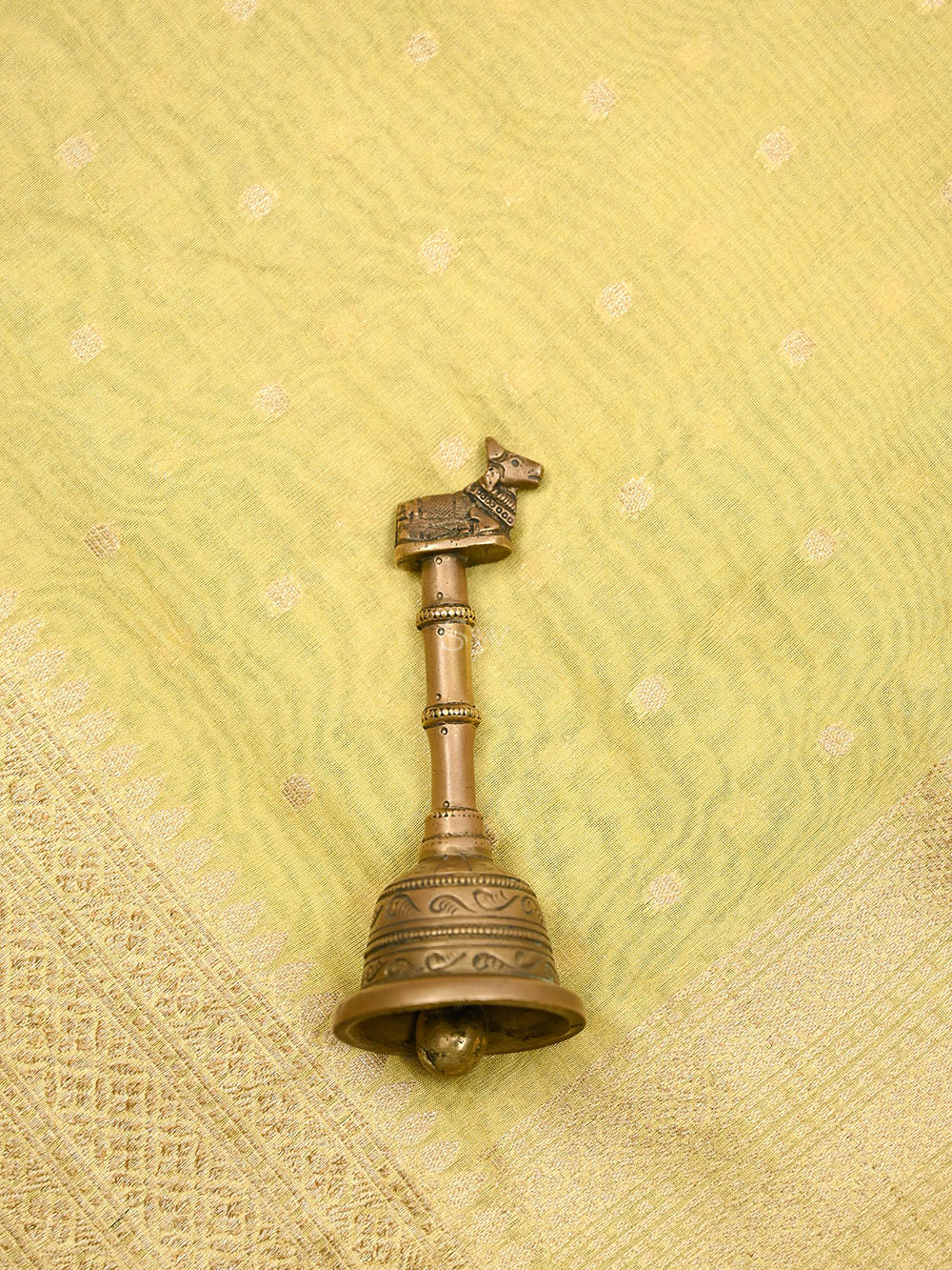 Yellow Booti Cotton Tissue Silk Handloom Banarasi Suit - wrong pricing