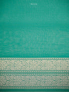 Aqua Blue Zari Cotton Saree - Sacred Weaves
