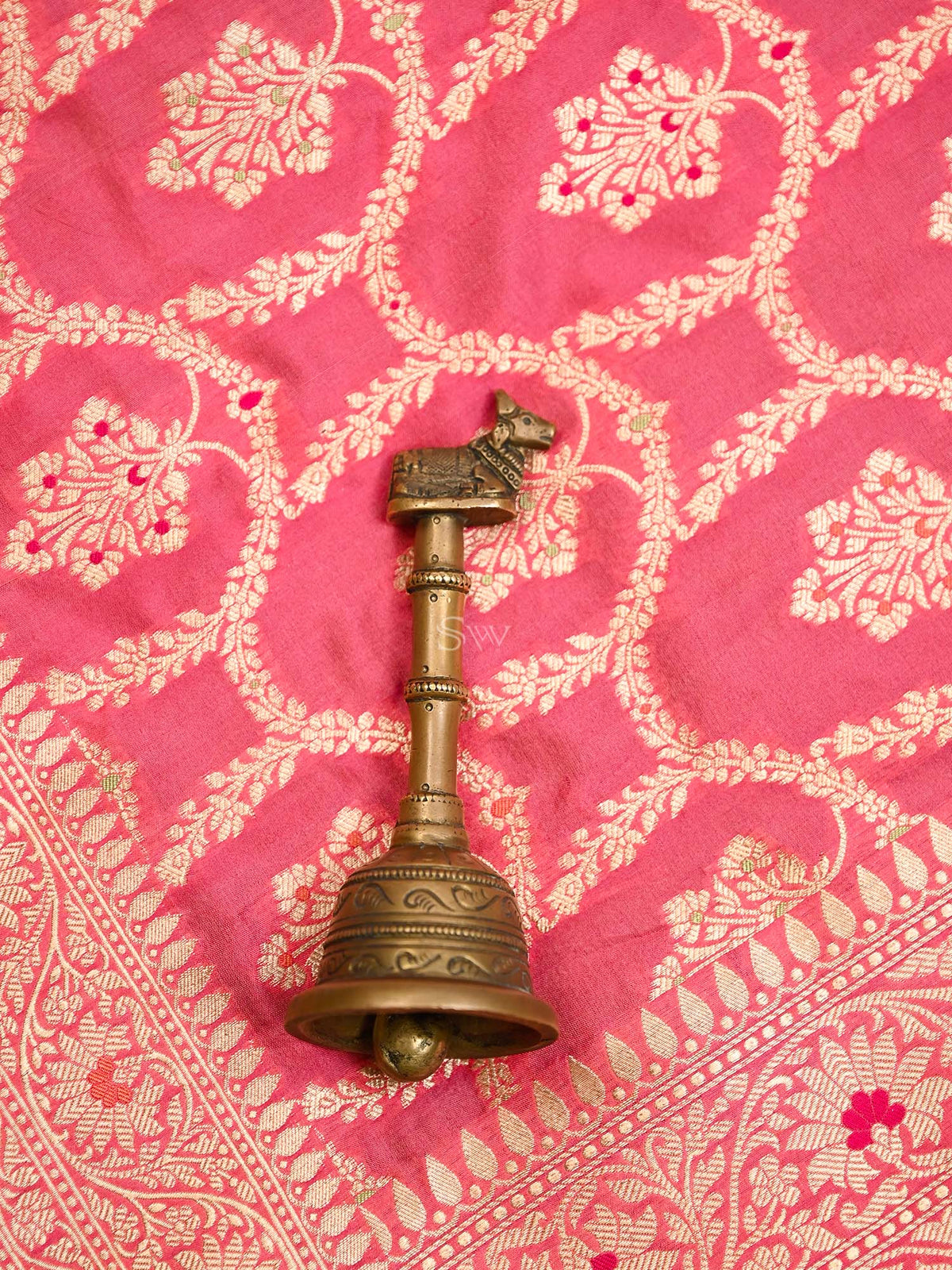 Pastel Pink Meenakari Jaal Katan Silk Handloom Banarasi Dupatta