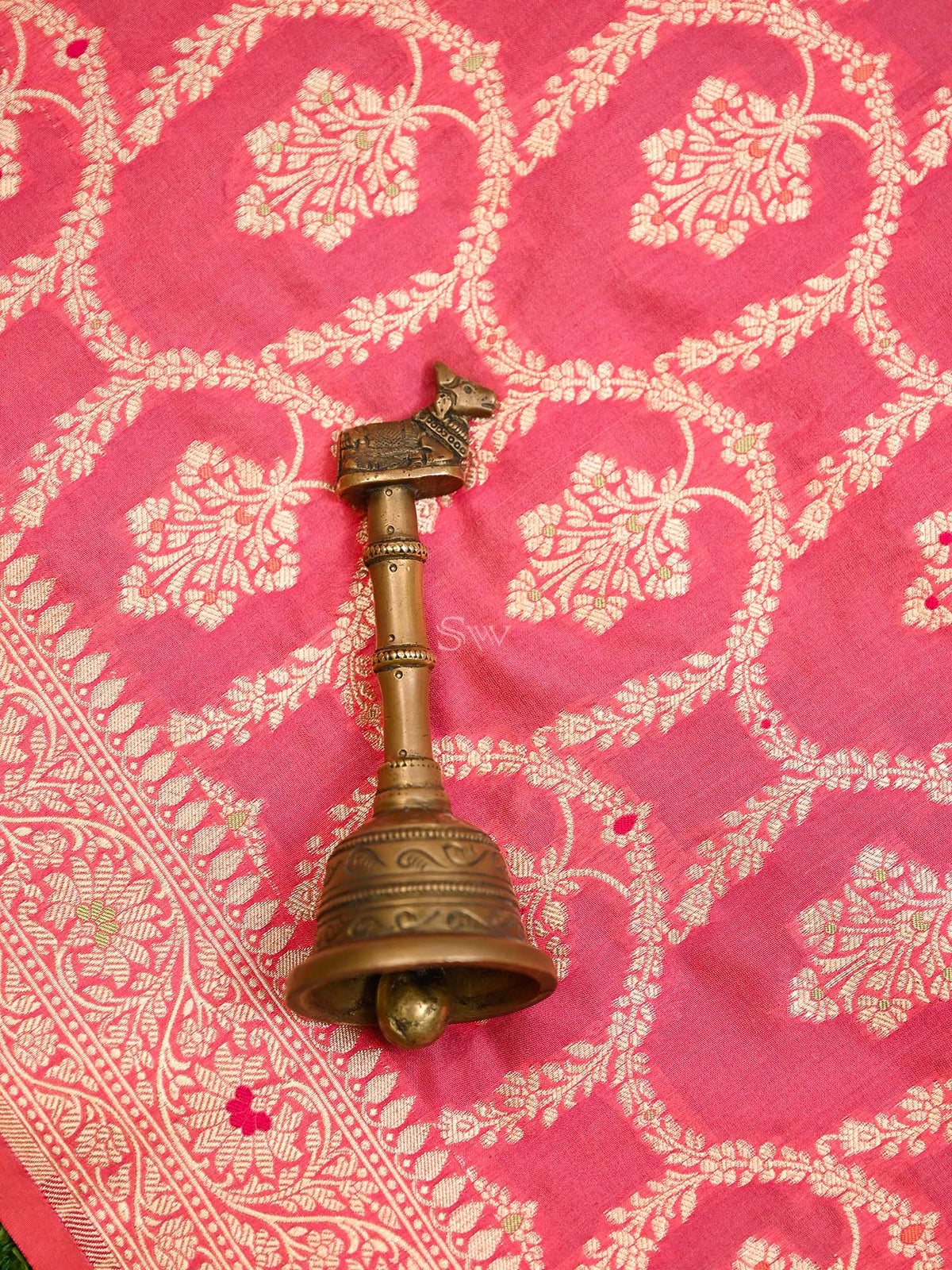 Pastel Pink Meenakari Jaal Katan Silk Handloom Banarasi Dupatta