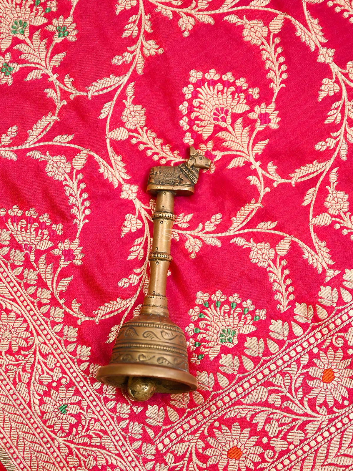 Pink Red Meenakari Jaal Katan Silk Handloom Banarasi Dupatta - undefined