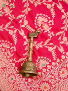 Pink Red Meenakari Jaal Katan Silk Handloom Banarasi Dupatta - undefined