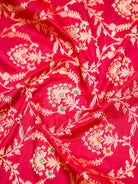 Pink Red Meenakari Jaal Katan Silk Handloom Banarasi Dupatta - undefined