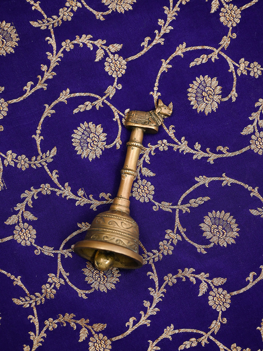 Dark Blue Konia Crepe Silk Handloom Banarasi Suit