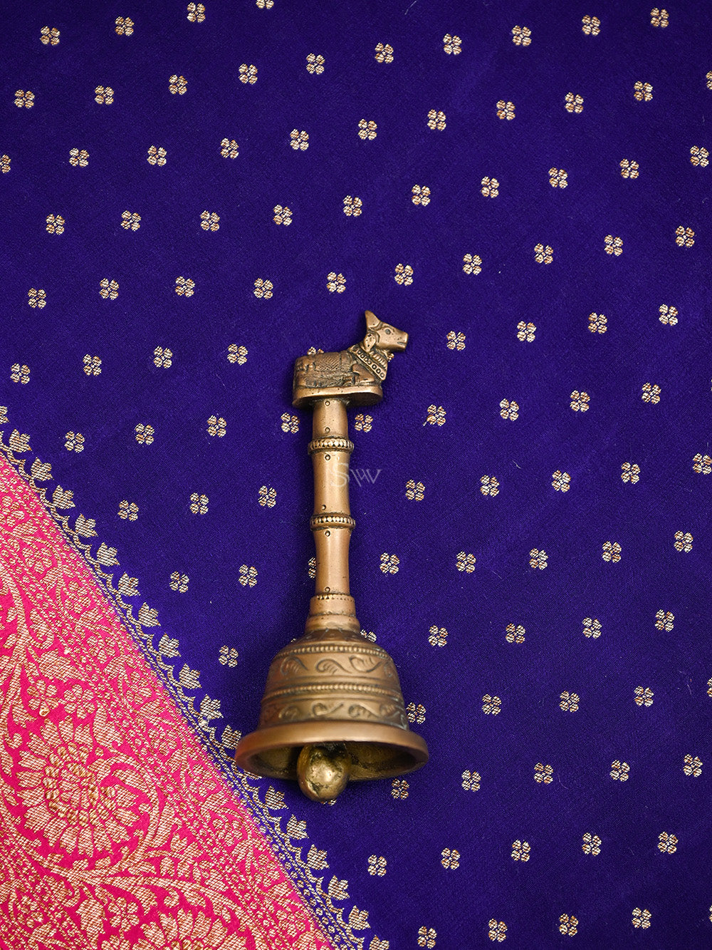 Dark Blue Konia Crepe Silk Handloom Banarasi Suit