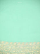 Aqua Green Jaal Khaddi Georgette Handloom Banarasi Saree - Sacred Weaves