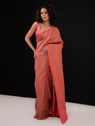 Pastel Pink Jaal Crepe Silk Handloom Banarasi Saree - Sacred Weaves