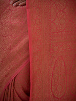 Pastel Pink Jaal Crepe Silk Handloom Banarasi Saree - Sacred Weaves