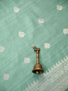Sea Green Booti Dupion Silk Handloom Banarasi Suit - Sacred Weaves
