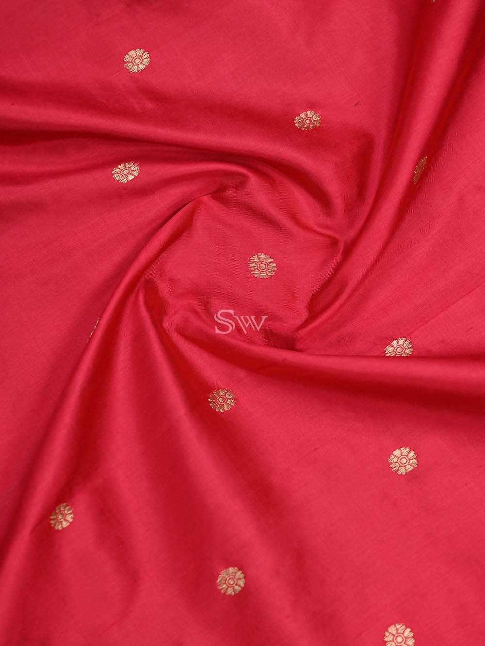 Pink Red Konia Katan Silk Handloom Banarasi Dupatta - Sacred Weaves