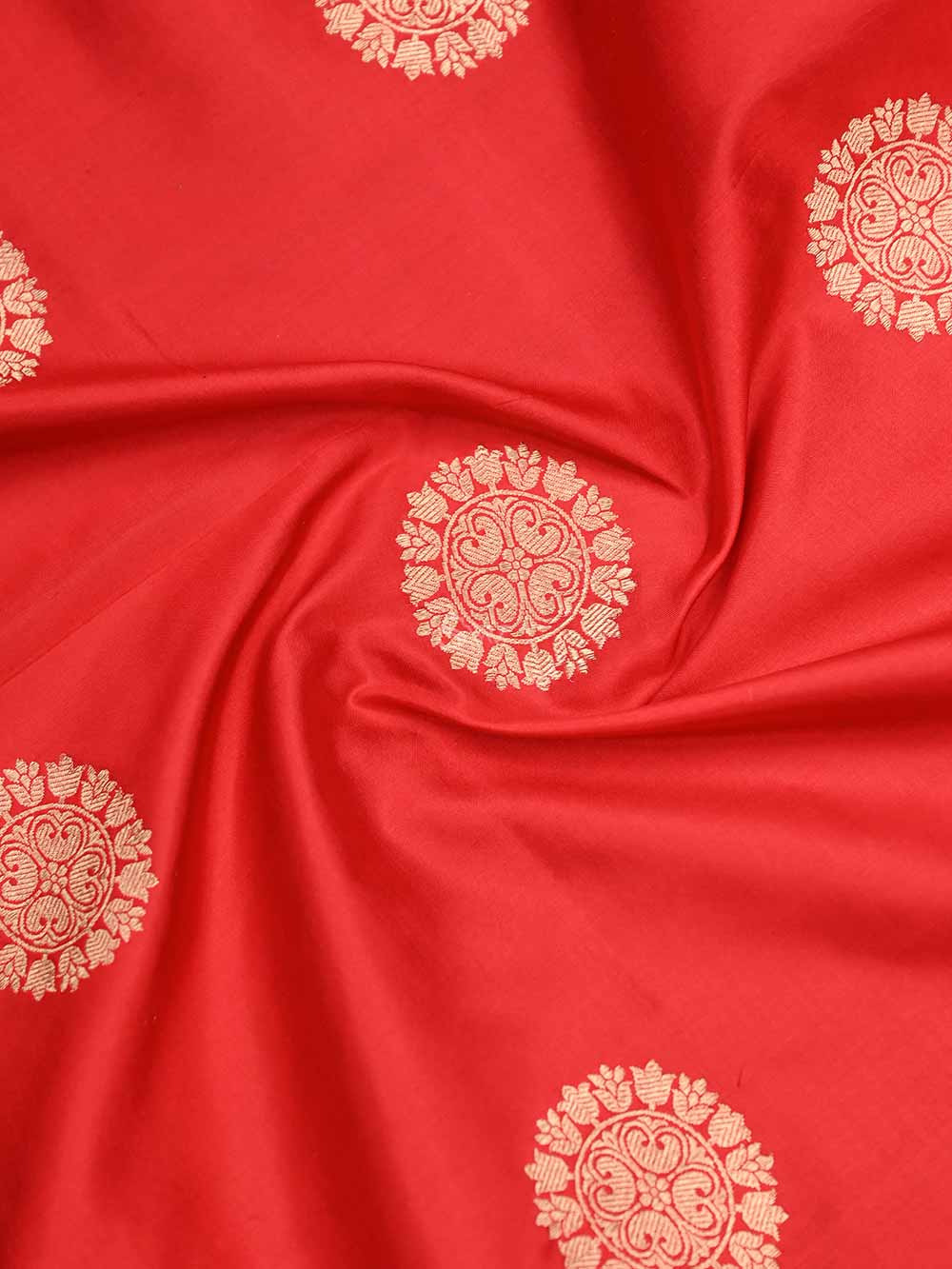 Red Boota Katan Silk Handloom Banarasi Dupatta - Sacred Weaves