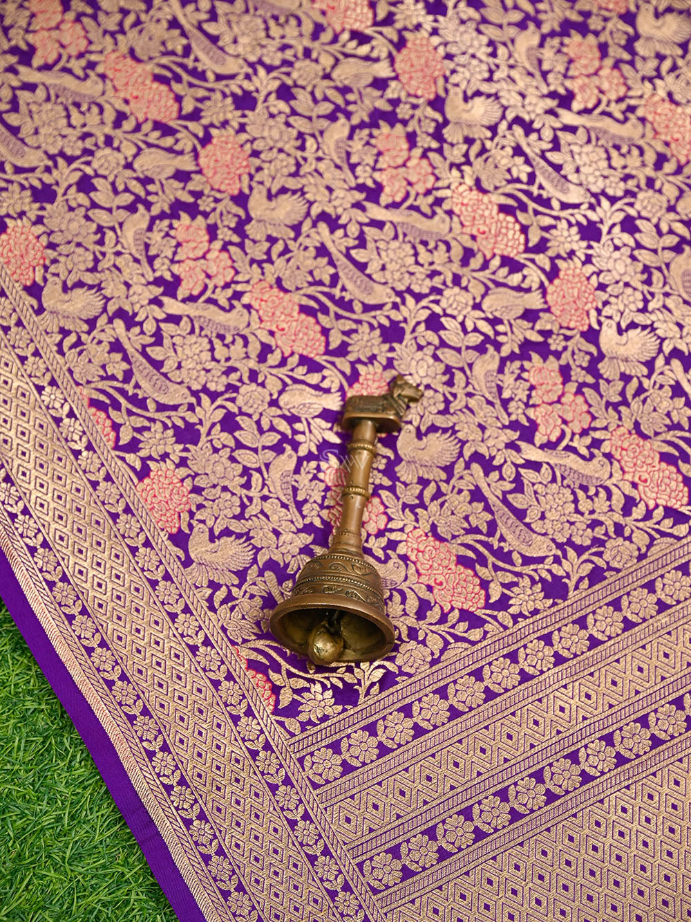 Purple Meenakari Silk Brocade Handloom Banarasi Saree