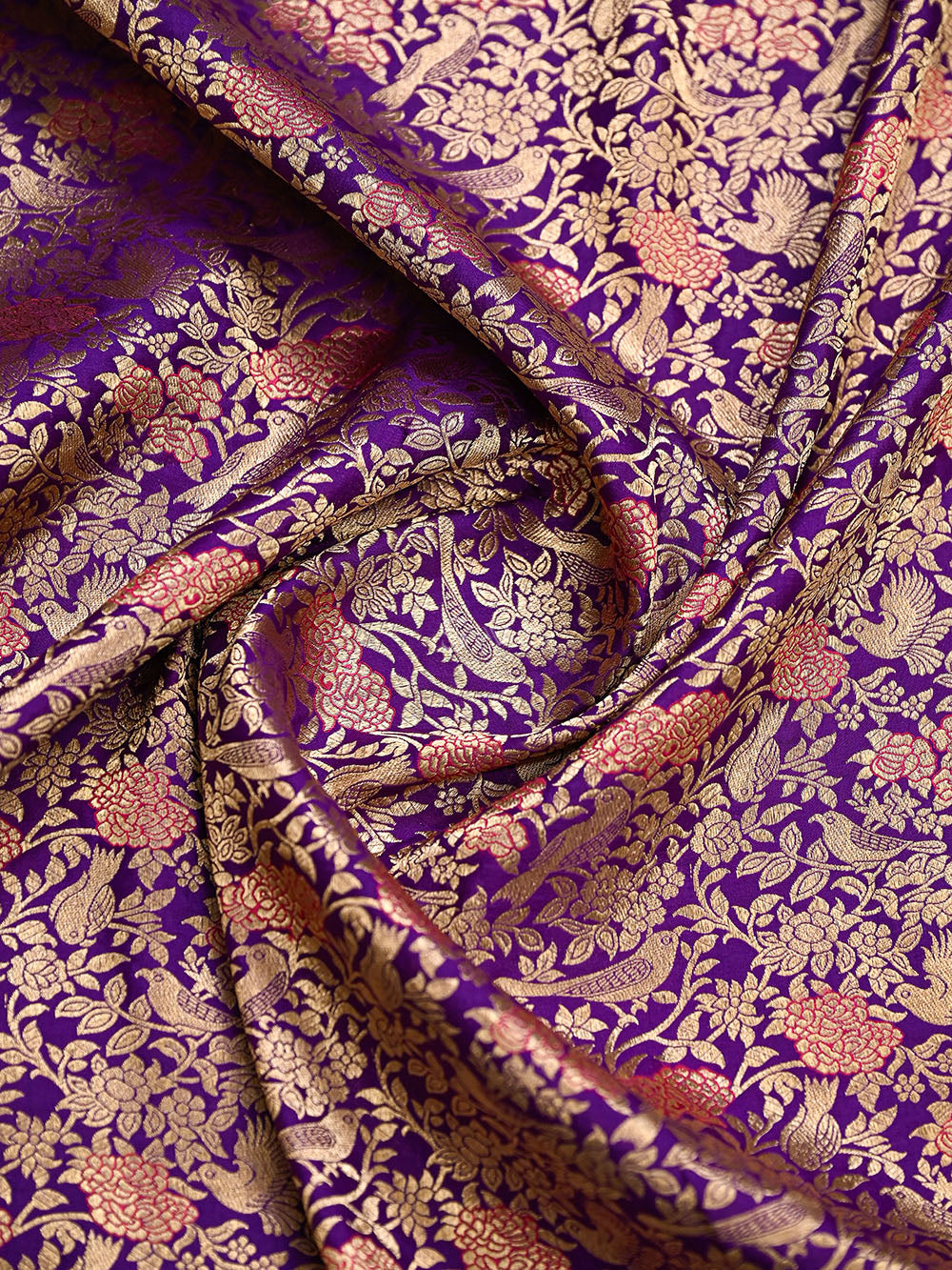 Purple Meenakari Silk Brocade Handloom Banarasi Saree