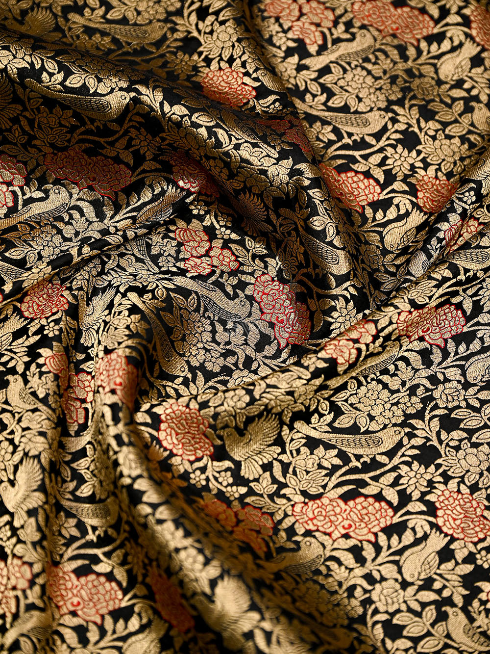 Black Meenakari Silk Brocade Handloom Banarasi Saree