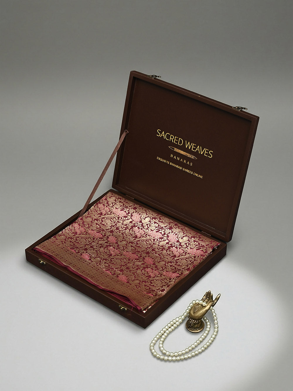 Brown Meenakari Silk Brocade Handloom Banarasi Saree