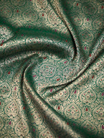 Bottle Green Meenakari Silk Brocade Handloom Banarasi Saree - Sacred Weaves